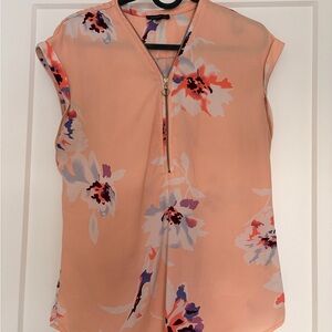 Dynamite Peach Floral Blouse